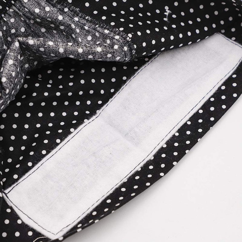 LUCKYBUNNY Gourd-Shaped Working Cap with Button, Adjustable Tie Back Hat Sweatband Hair Cover for Women Men, Multiple Color (Black) - Image 5